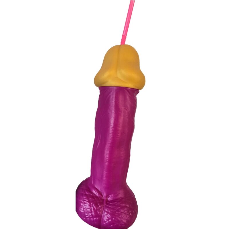 Diablo Picante różowy kieliszek w kształcie penisa z twardego plastiku, 500 ml