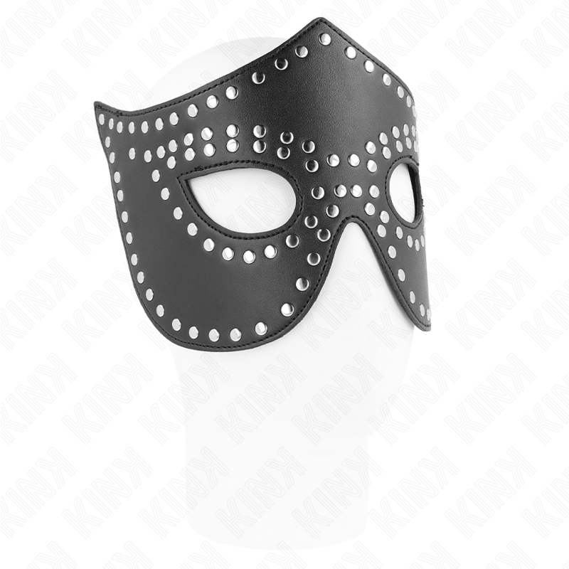 KINK MASKED ALLURE maska na oczy ze skóry ekologicznej z ćwiekami, model 2