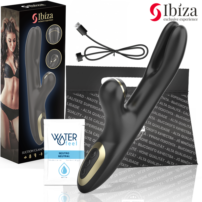 Ibiza Wibrator Z Podwójną Klamrą, Czarny