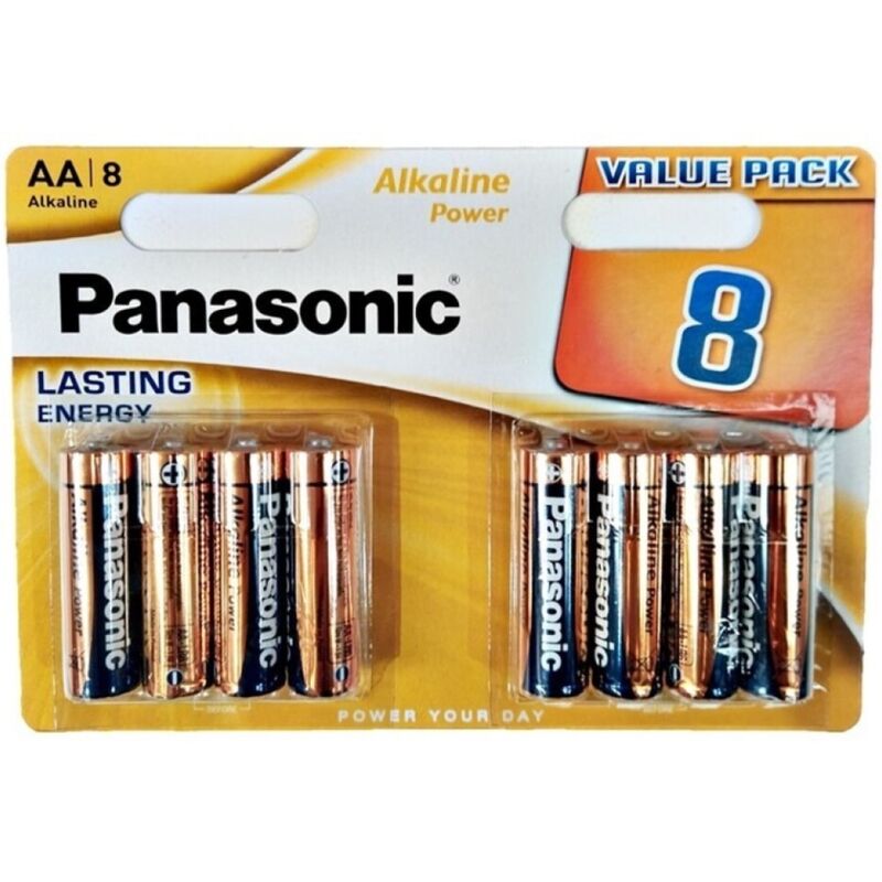 Baterie alkaliczne AA LR6, 8 sztuk, długa żywotność do urządzeń PANASONIC