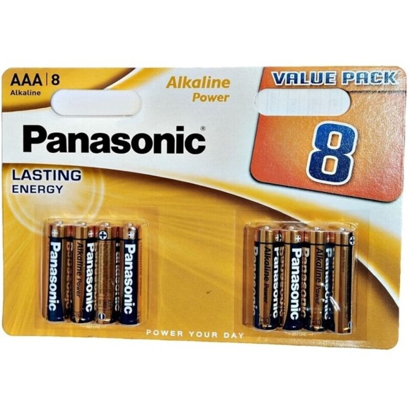 Baterie alkaliczne AAA, długotrwała energia na co dzień, zestaw 8 szt. PANASONIC