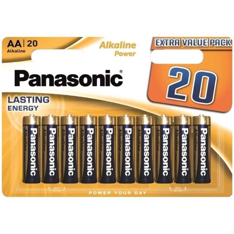 Baterie AA, zestaw 20 sztuk, długa żywotność i niezawodne zasilanie PANASONIC