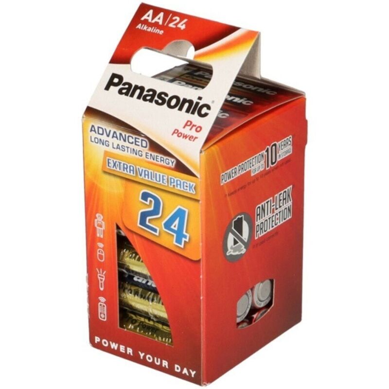 Baterie AA, opakowanie 24 sztuki, trwałe baterie alkaliczne o wysokiej wydajności PANASONIC