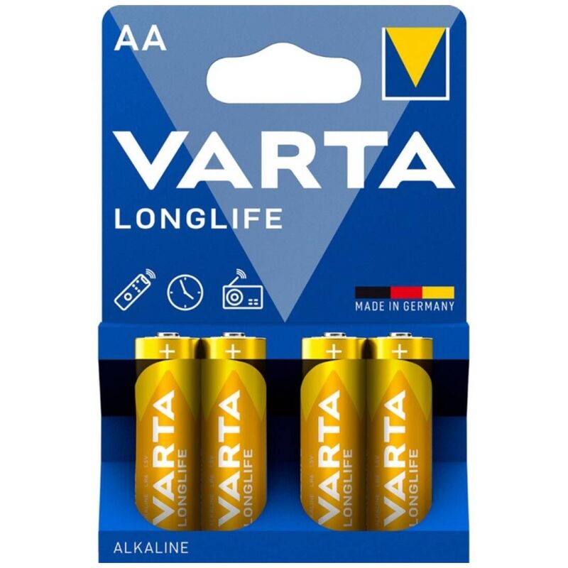 Baterie alkaliczne AA, 4 sztuki, długa żywotność do urządzeń VARTA