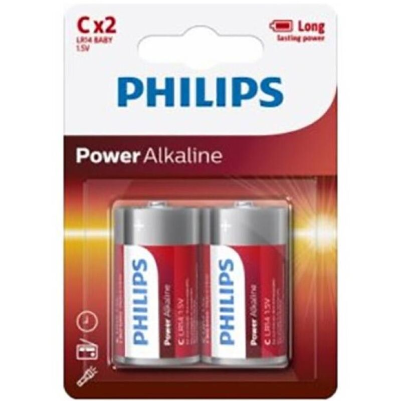 Baterie C LR14 50 mm x 26 mm o długiej żywotności do urządzeń i zabawek PHILIPS