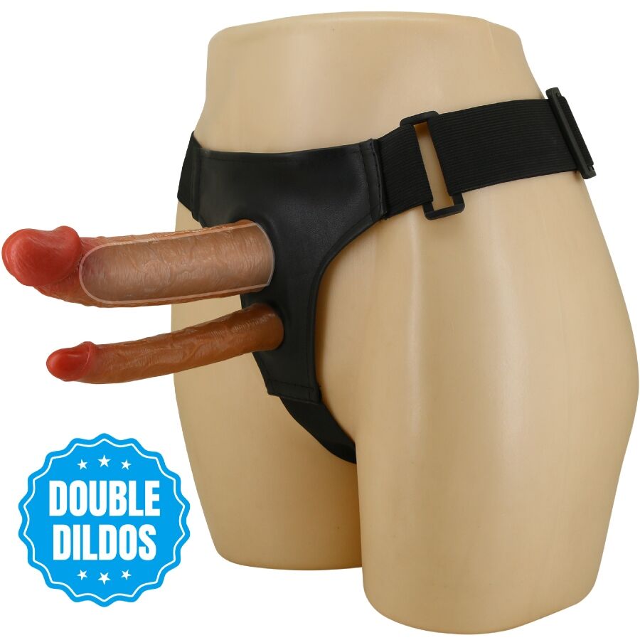 Podwójny dildo Pretty Love Keaven z elastyczną uprzężą