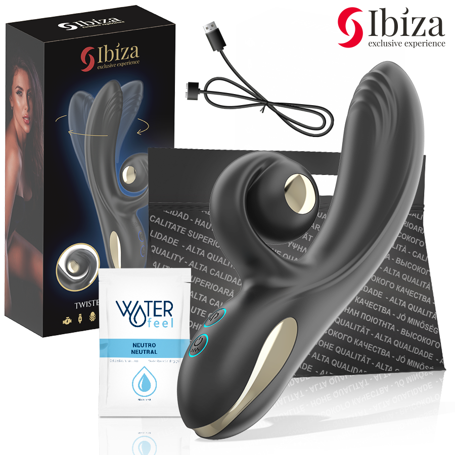 IBIZA Twister wibrator obrotowy z zakrzywionym stymulatorem i wibracjami obrotowymi