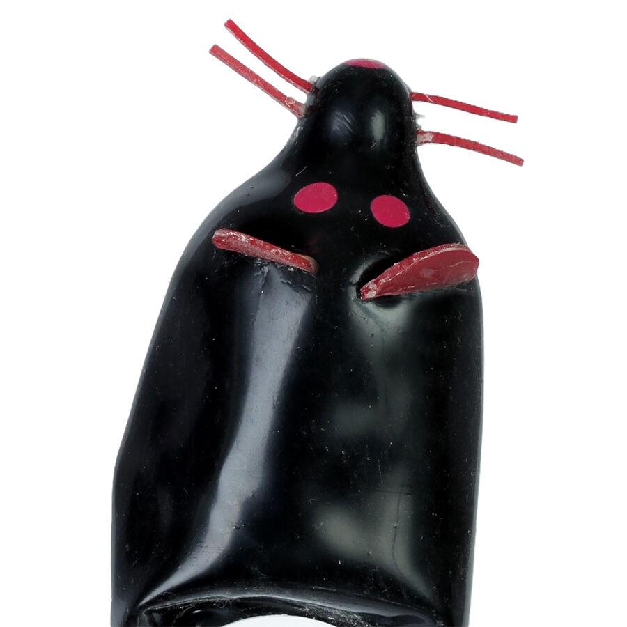 Condomerie Black Mouse XL, ręcznie malowany prezent erotyczny