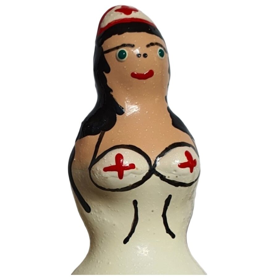 CONDOMERIE Nurse Black, ręcznie malowana prezerwatywa novelty