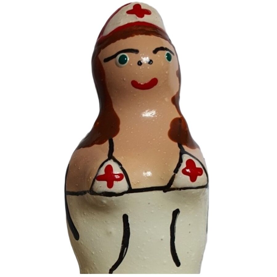 CONDOMERIE Nurse Brunette: ręcznie malowana prezerwatywa dekoracyjna