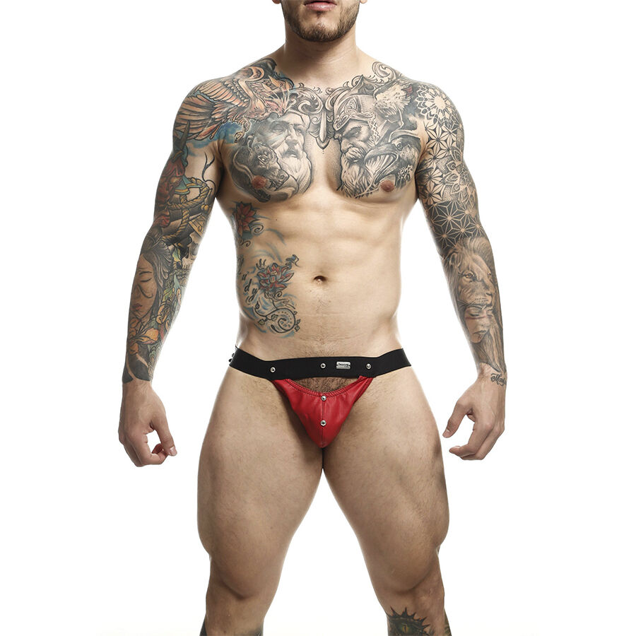 Jockstrap z imitacji skóry, sportowe podtrzymanie i odważny krój MOB