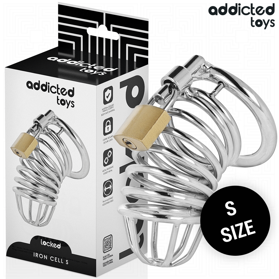 ADDICTED TOYS LOCKED Iron Cell metalowa klatka czystości, rozmiar S