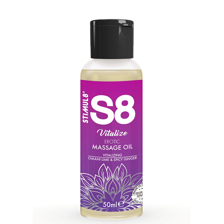 Olejek do masażu STIMUL8 S8 Vitalize z limonką i imbirem, 50 ml