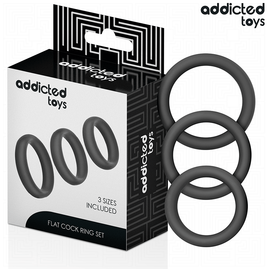 ADDICTED TOYS zestaw 3 płaskich pierścieni silikonowych