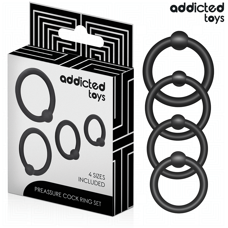 ADDICTED TOYS zestaw silikonowych pierścieni erekcyjnych, 4 sztuki