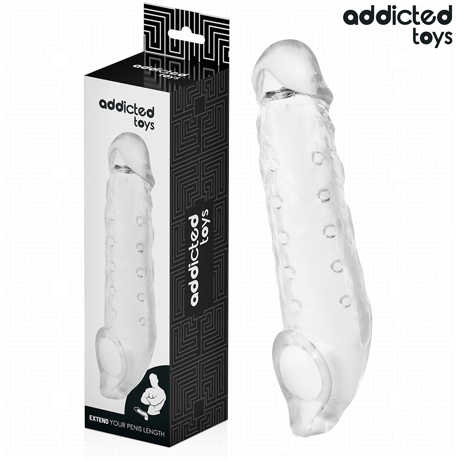 ADDICTED TOYS przezroczysta nakładka na penisa, rozmiar M, 27 cm