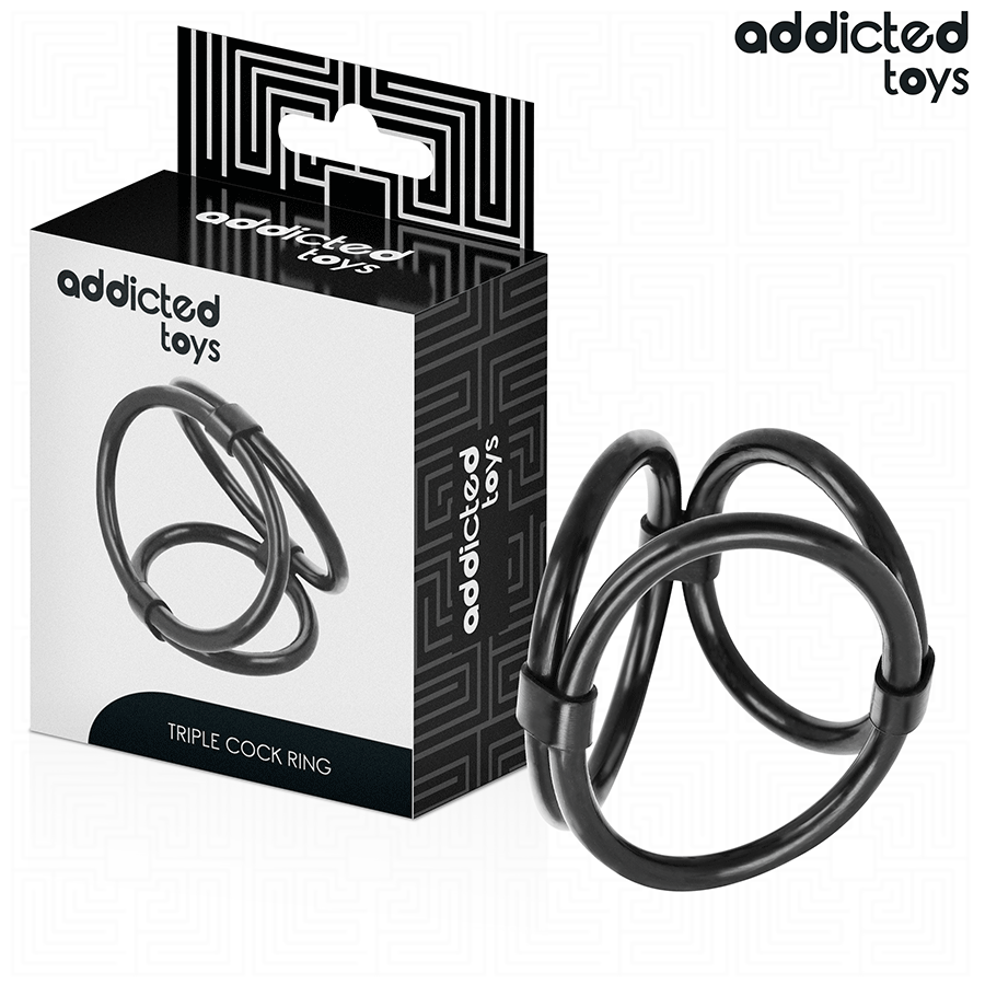 ADDICTED TOYS Potrójny pierścień na penisa bez wibracji