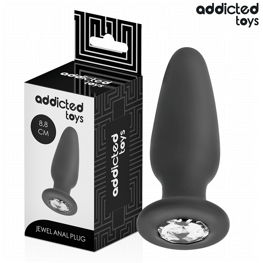 ADDICTED TOYS silikonowy korek analny z ozdobnym kryształkiem, rozmiar S