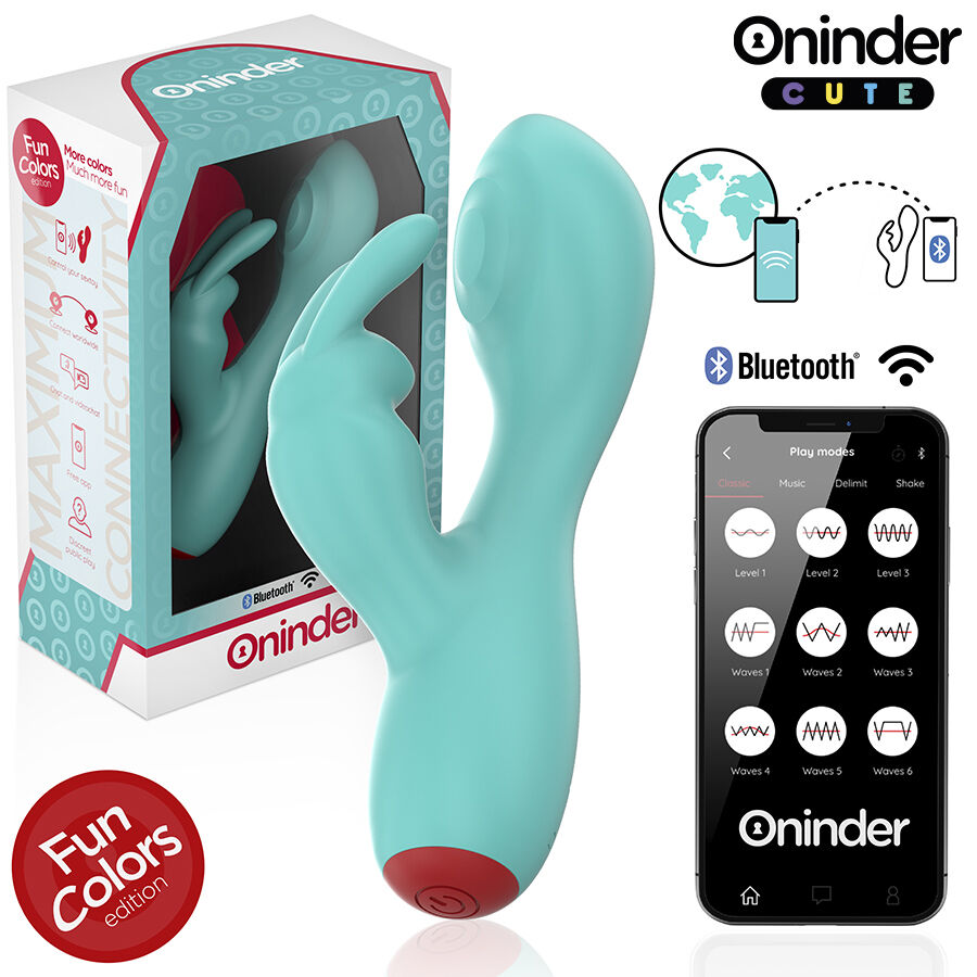 Wibrator ONINDER CUTE Love Bunny sterowany aplikacją, z funkcją stymulacji punktu G i łechtaczki