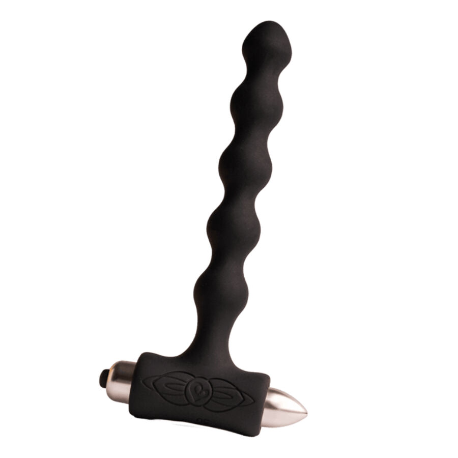 Wibrujący korek analny ROCKS-OFF Petite Sensations Pearls, czarny
