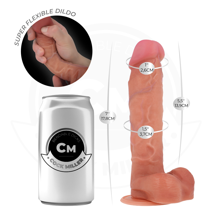 Realistyczny dildo silikonowe z mocną przyssawką i elastycznym trzonem COCK MILLER