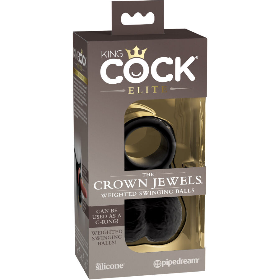 KING COCK The Crown Jewels pierścień typu C z obciążonymi kulkami