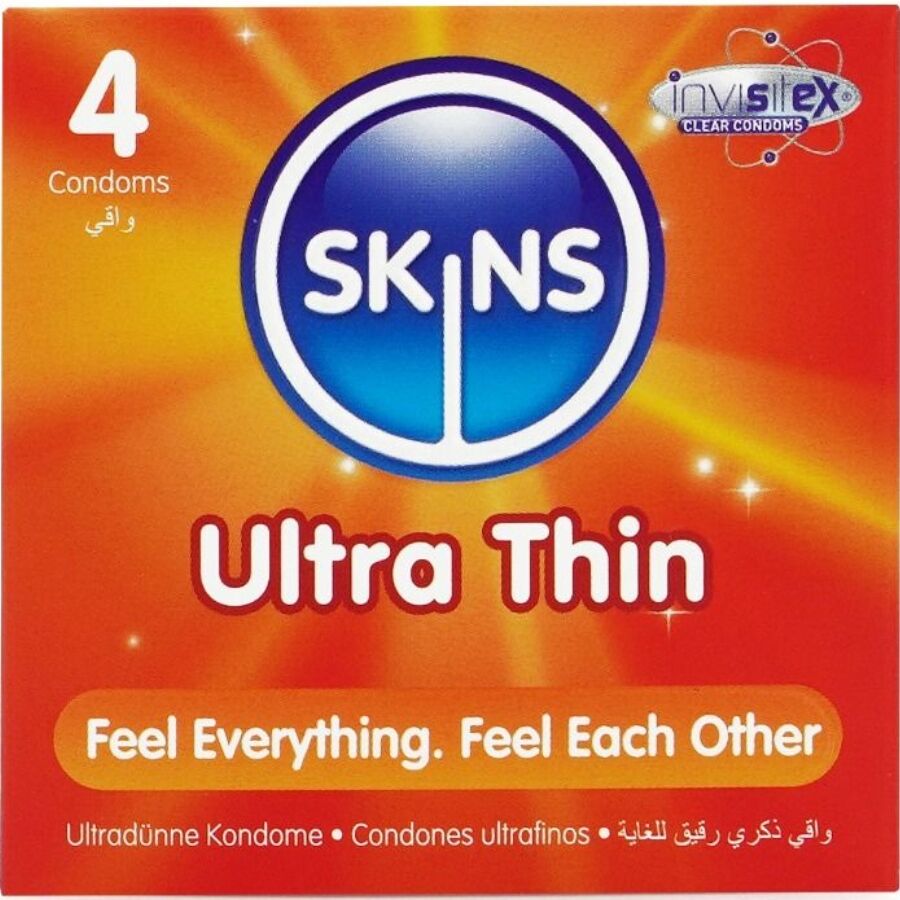 Cienkie prezerwatywy SKINS Ultra Thin, 4 sztuki