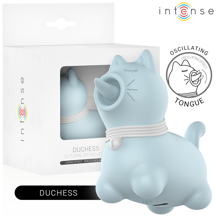 INTENSE Duchess wibrator łechtaczkowy z obracającym się językiem, niebieski