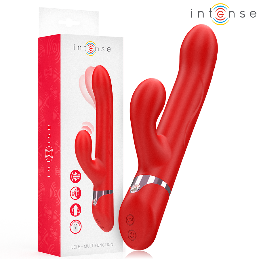 Wibrator INTENSE LELE z rotacją i oscylacją, czerwony