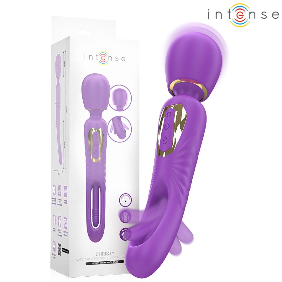 Wibrator typu wand INTENSE CHRISTY z oscylującym języczkiem