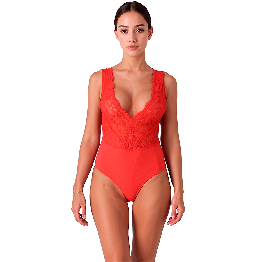 PASSION EVALIE czerwone body bieliźniane S/M