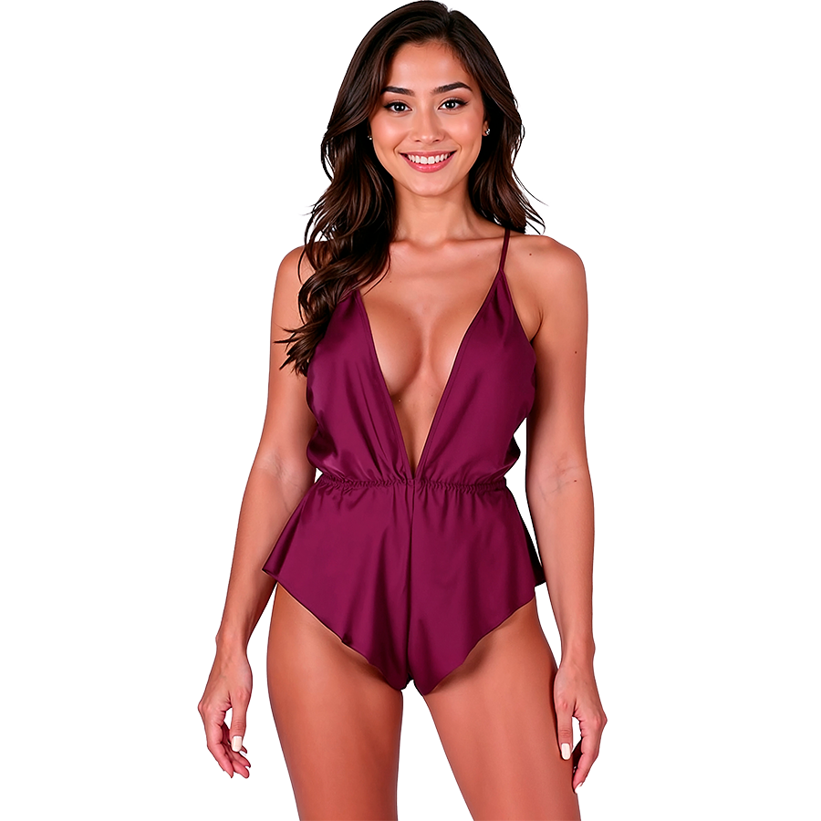 PASSION SENSIE body bieliźniane, śliwkowy, S/M