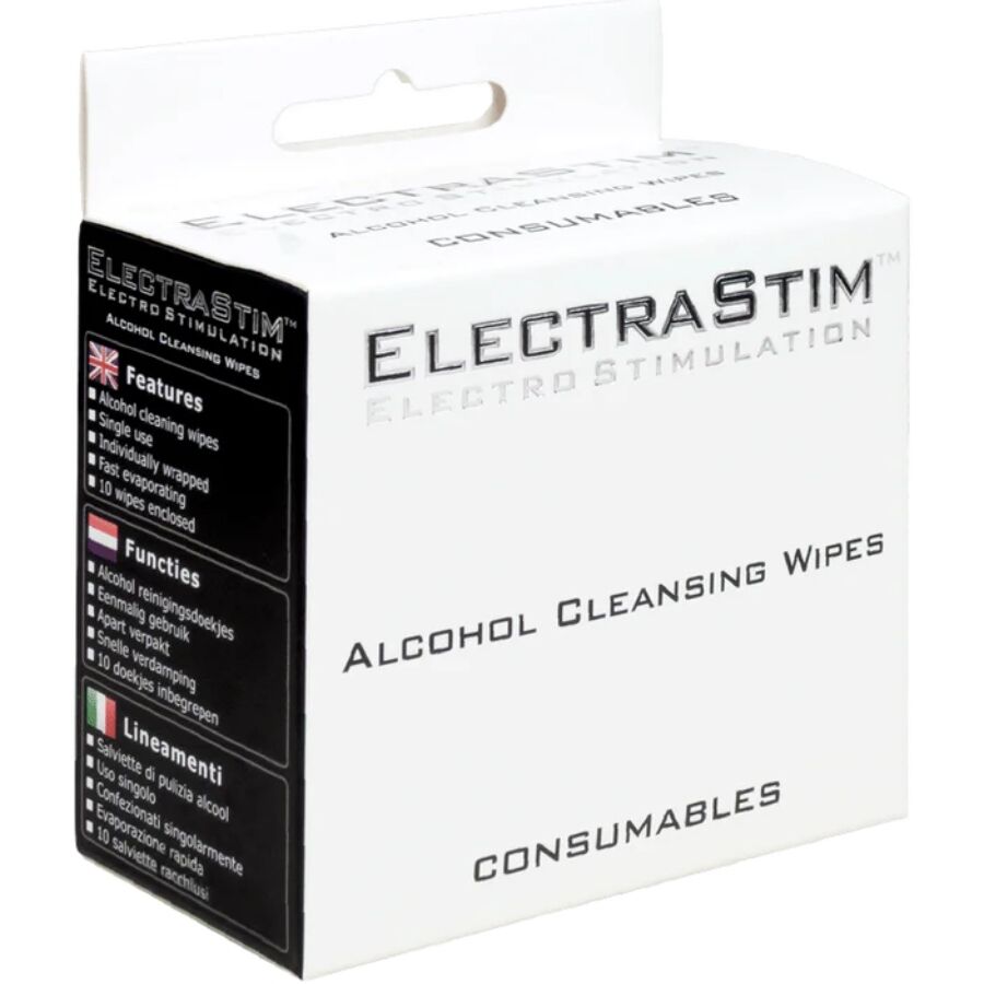 Chusteczki ElectraStim do czyszczenia elektrod z alkoholem, 10 sztuk