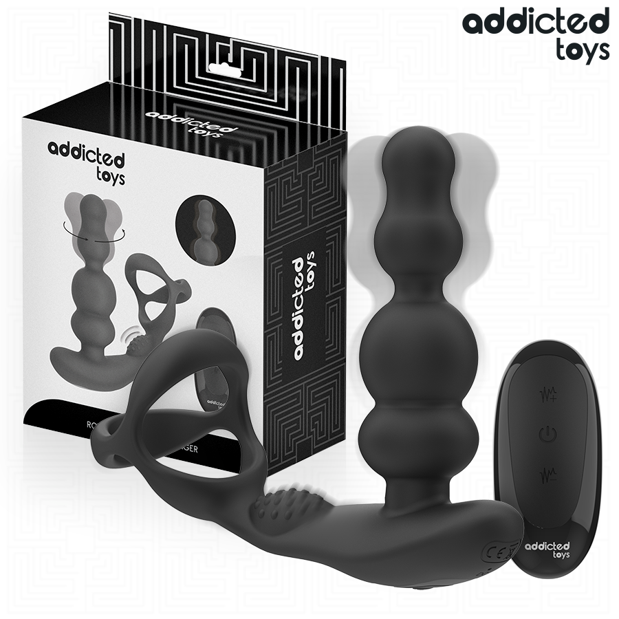 Masażer prostaty ADDICTED TOYS z obrotową główką i pilotem