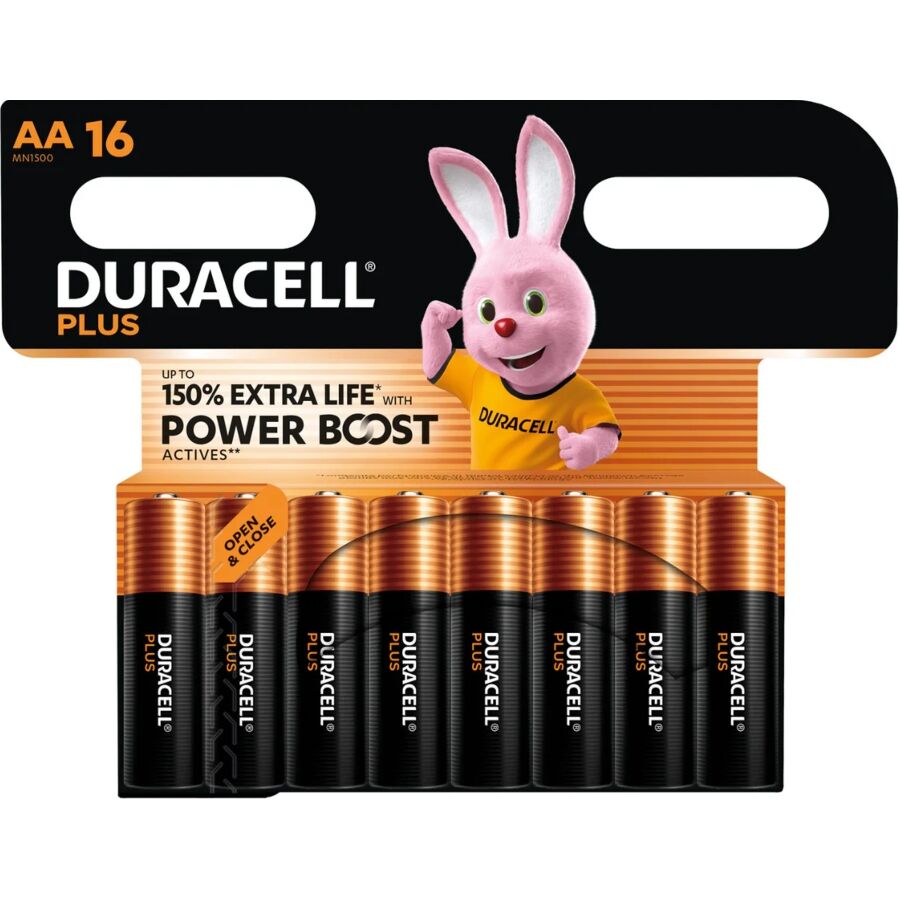DURACELL PLUS POWER BOOST AA BATERIE ALKALICZNE LR6 BLISTER x 16