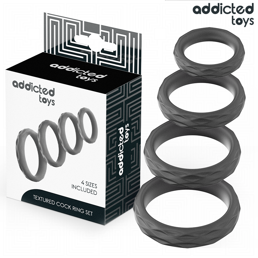 Zestaw pierścieni erekcyjnych ADDICTED TOYS bez wibracji, 4 rozmiary