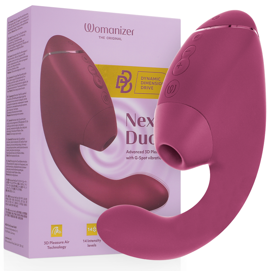Stymulator falami ciśnienia Womanizer Duo Next w jasnoróżowym kolorze