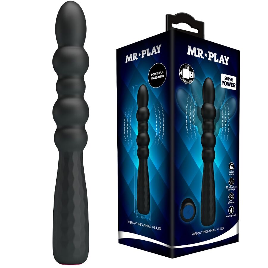 Wibrujący korek analny MR PLAY z elastycznym trzonem