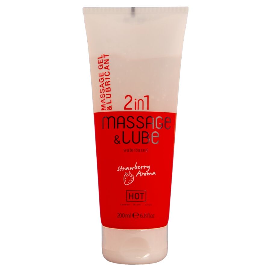 HOT żel do masażu i lubrykant o zapachu truskawkowym, 200 ml