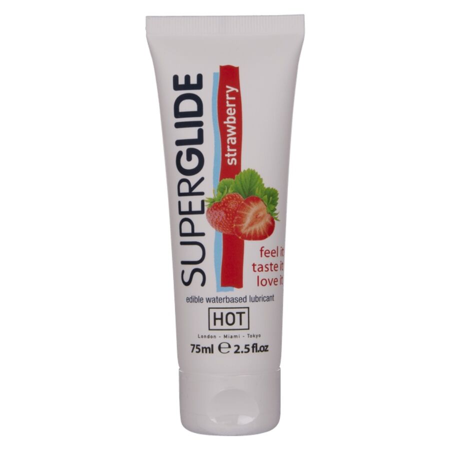 Lubrykant HOT Superglide o smaku truskawkowym, 75 ml
