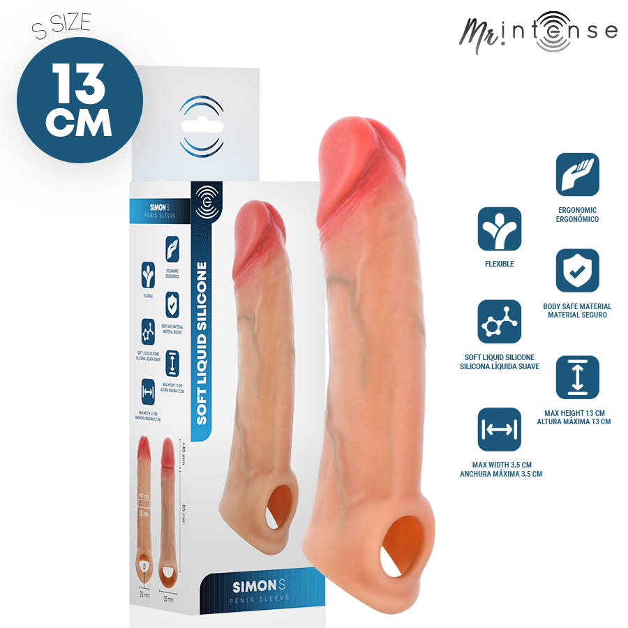 MR. INTENSE Simon S silikonowa nakładka na penisa, 13 cm