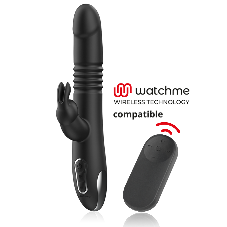 Wibrator króliczek do punktu G z ruchem góra dół, 24,5 cm BLACKSILVER