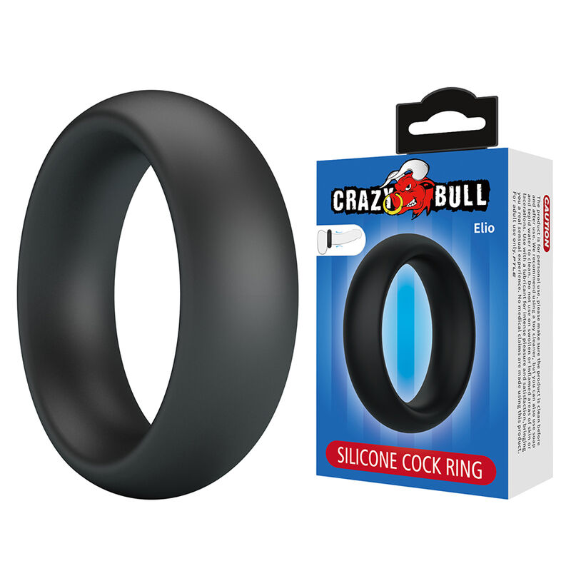 CRAZY BULL Elio pierścień na penisa bez wibracji, czarny