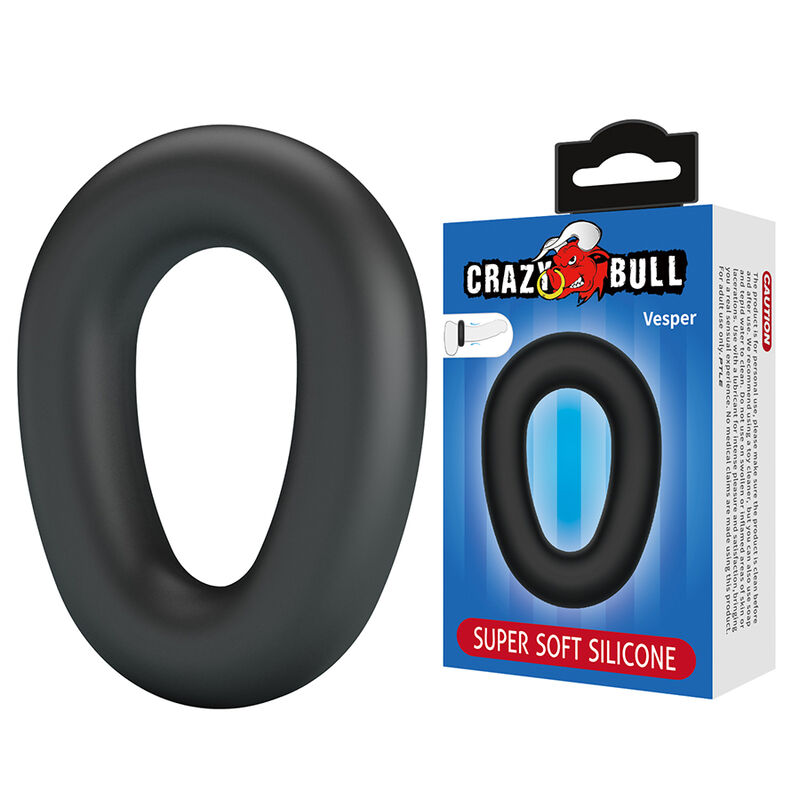 CRAZY BULL Vesper silikonowy pierścień na penisa bez wibracji, czarny