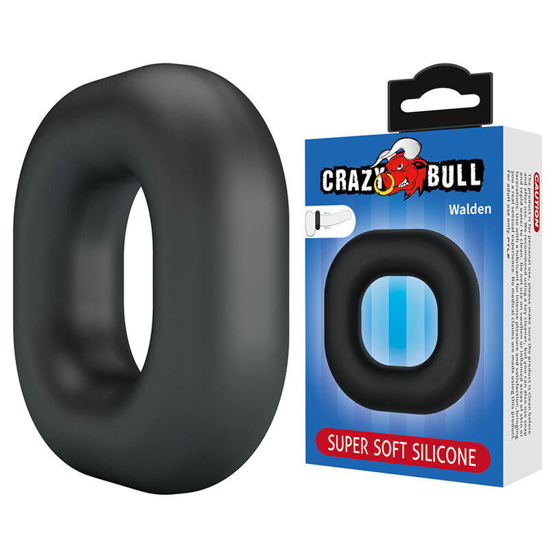 Pierścień na penisa Crazy Bull Walden z silikonu, czarny