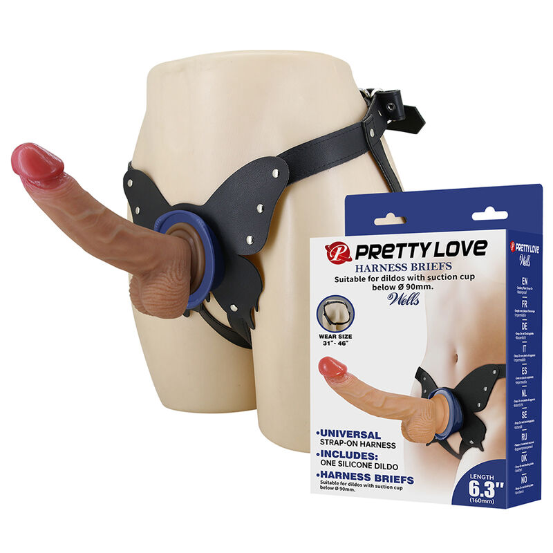 Zestaw strap-on Pretty Love Yeti z dildo z przyssawką