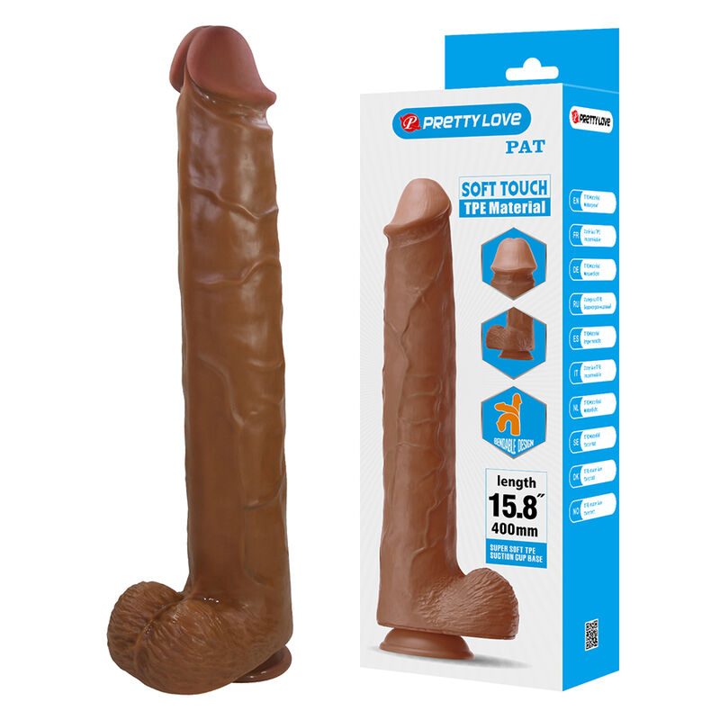 Realistyczny dildo Pretty Love Pat z przyssawką, 40 cm