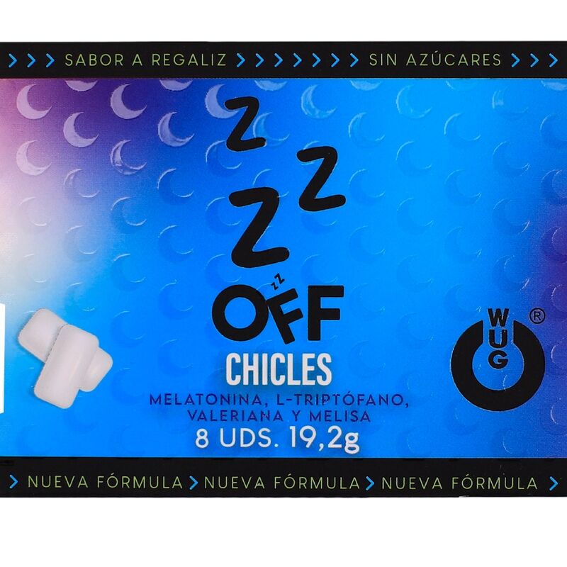 WUG GUM WUG Off, guma do żucia z melatoniną, 8 sztuk