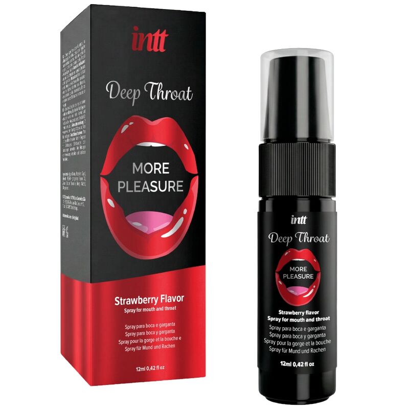 Spray do ust INTT Deep Throat o smaku truskawkowym