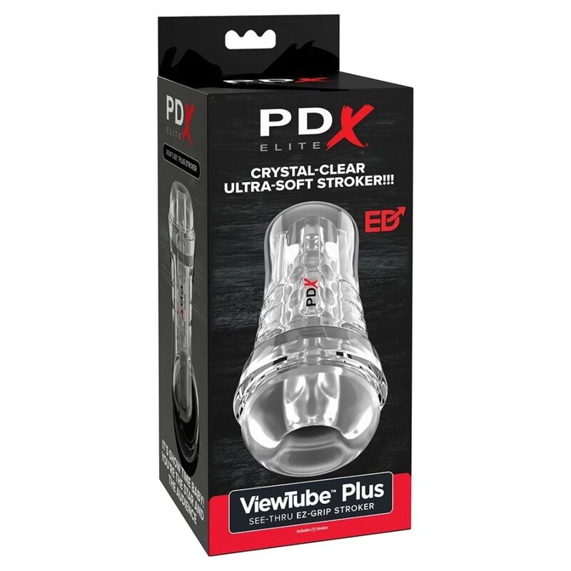 Przezroczona masturbator PDX ELITE Viewtube Plus, ok. 21 cm